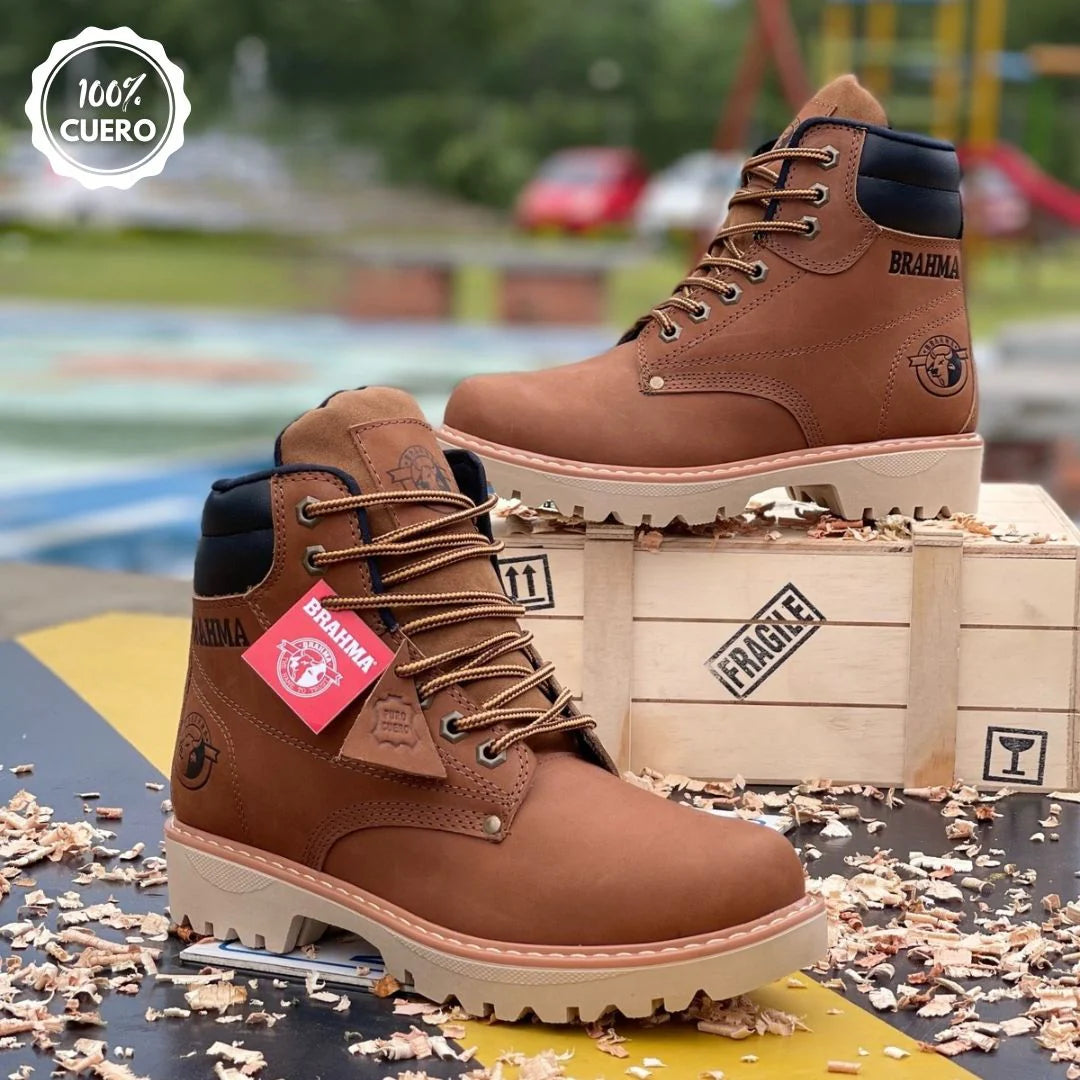 Botas Brahma de Cuero Premium - Resistencia y Confort para Hombres que No Se Detienen