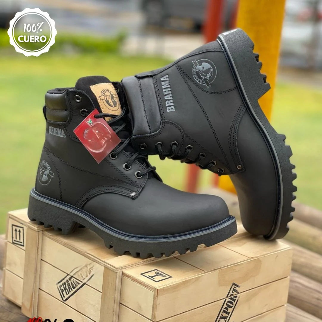 Botas Brahma de Cuero Premium - Resistencia y Confort para Hombres que No Se Detienen